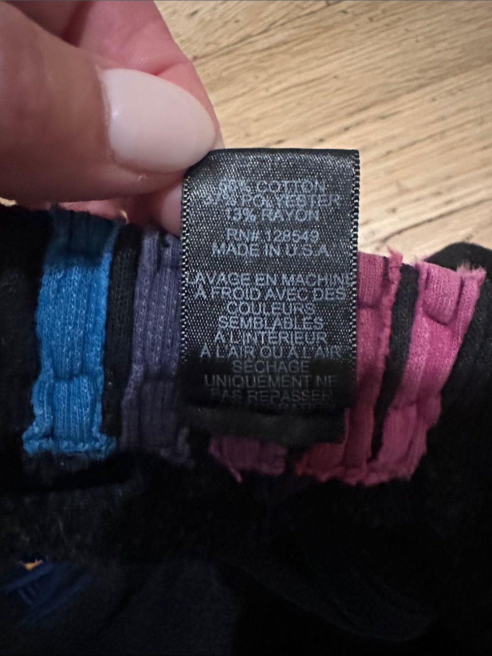 Aviator Nation Charcoal Joggers with 5 (Pink/Purple/Blue) Stripes- Small - Picture 6 of 11